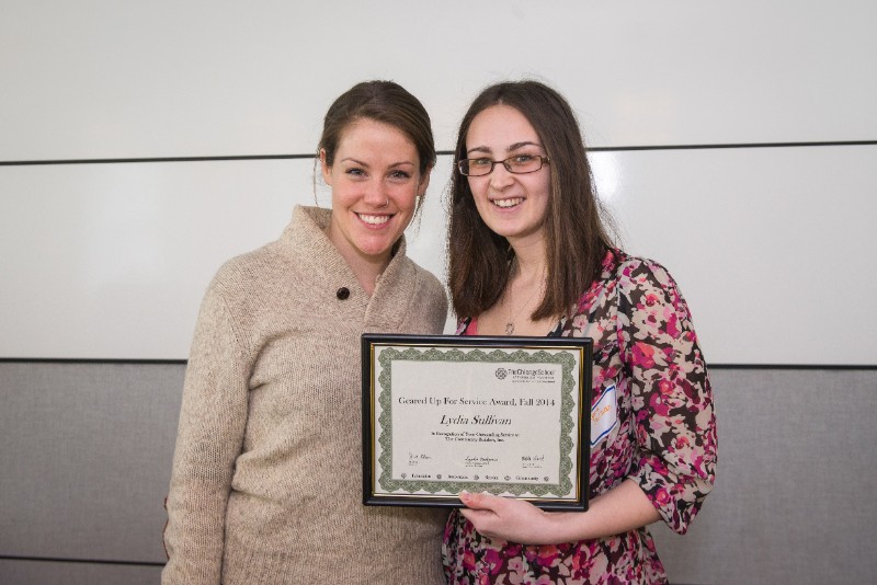 Geared Up For Service Award - Lydia Sullivan, The Community Builders Inc., pictured with Julianna Stuart